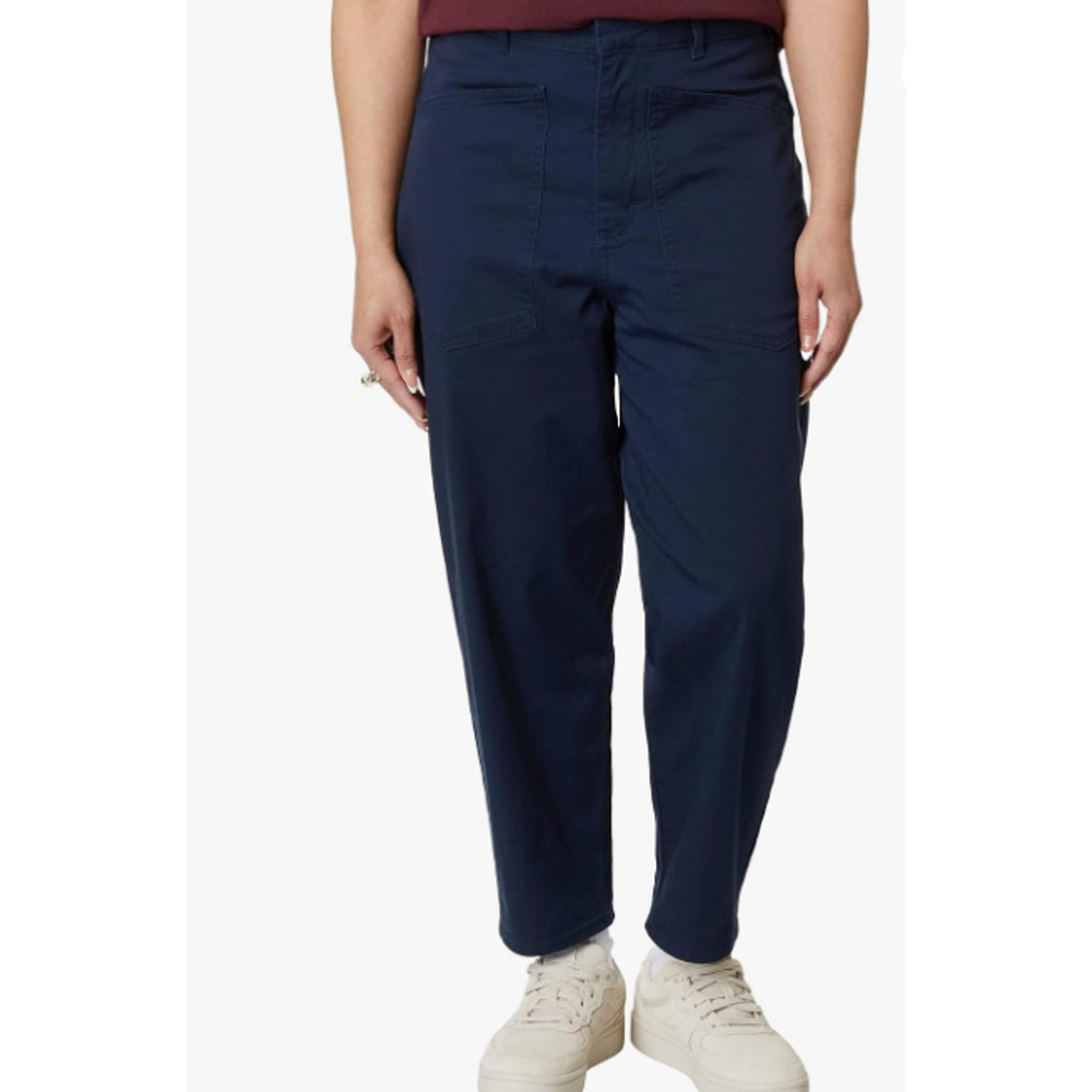 LABEL Womens Go-to Pants XS Navy Blue Relaxed Fit High Rise Crop Pockets NWT